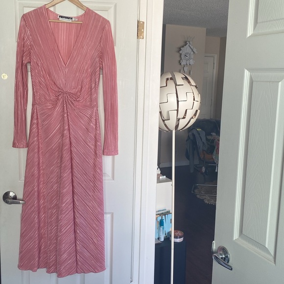 ROTATE Birger Christensen Number 7 Pleated Dress in Bridal Rose - Picture 11 of 14